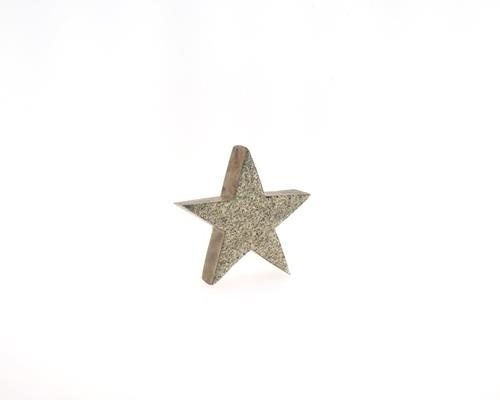 Star Wood Stand 15cm Platinum - Decoratiemateriaal (h%)
