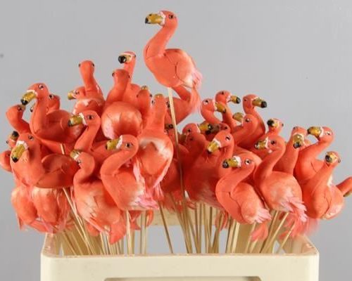 Stick Flamingo 10,5cm Pink - Decoratiemateriaal (h%)