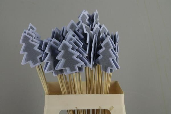 Stick tree felt 9cm whi/silvr - Stick tree felt 9cm whi/silvr